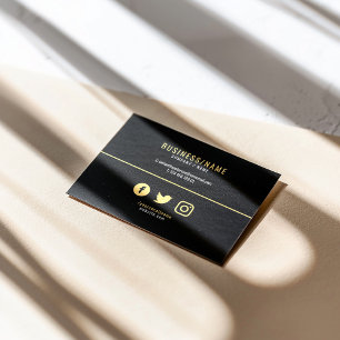 Cartão De Visita Luxo em preto e dourado nas redes sociais