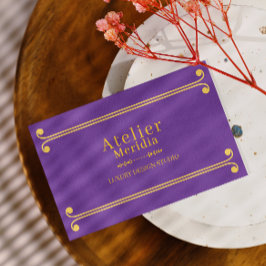 Cartão De Visita Luxo Floral Preto e Dourado Elegante