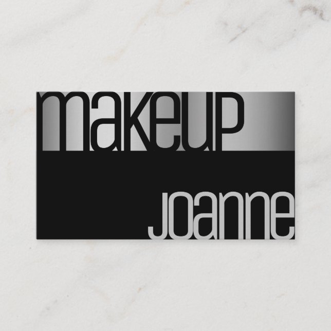 Cartão De Visita Luxo glamouroso, prata, beleza legante, aço salão (Frente)