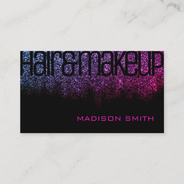 Cartão De Visita Luxo Glamroso Glamoroso Brilhante, Rosa (Frente)