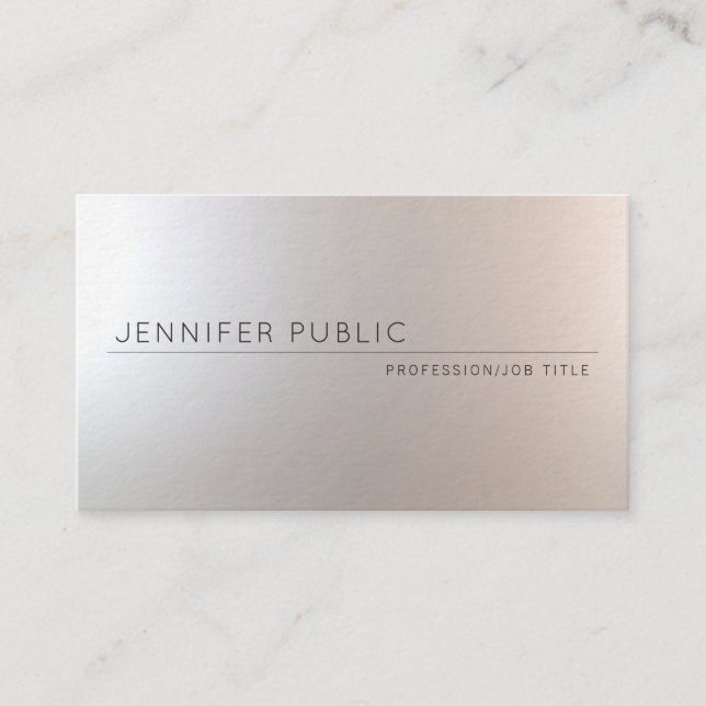 Cartão De Visita Luxo liso encantador moderno elegante profissional (Frente)