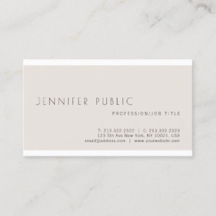 Cartão De Visita Luxo liso minimalista elegante moderno na moda