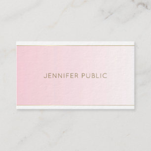 Cartão De Visita Luxo liso moderno na moda do design artístico