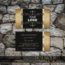 Cartão De Visita Luxo Logotipo Dourado Brilhante Ornamental Ouro Pr