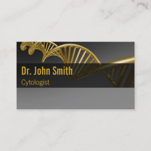 Cartão De Visita Luxo Médico Profissional Fio de DNA Dourado