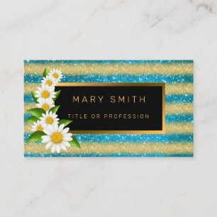 Cartão De Visita Luxo Melhor Glitor Azul Dourado Popular