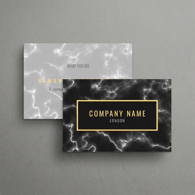 Cartão De Visita Lúxo Mínimo de Black Marble (Minimalist Black Marble luxury Business Card.)