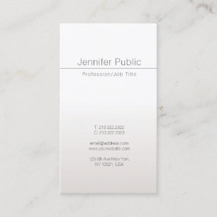 Cartão De Visita Luxo na moda da prata elegante moderna do falso do