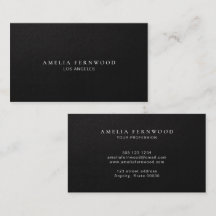 Luxo Preto Couro Profissional Minimal Personalizad