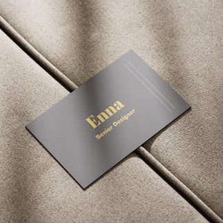 Cartão De Visita Luxo Preto e Dourado Minimalista Profissional