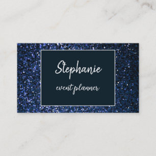Cartão De Visita Luxo profissional branco brilhante azul-meia-noite