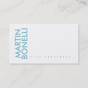 Cartão De Visita Luxo Profissional Minimalista Branco Azul Pérola