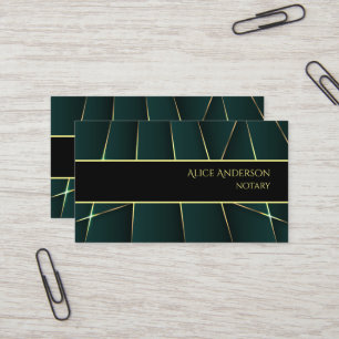 Cartão De Visita Luxo verde dourado elegante profissional feminino