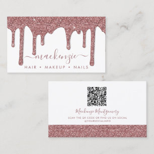 Cartão De Visita Luxo White Rose Dourada Sparkle Drives QR Co