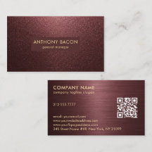 Cartão de Visita Luxuoso com Brilho Vermelho Escur