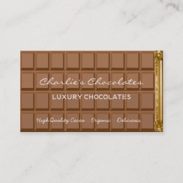 Cartão de visita luxuoso da loja dos chocolates do