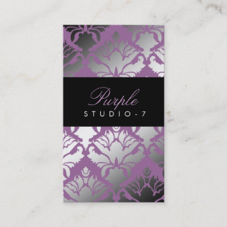 Cartão De Visita Luxuoso do roxo do Shimmer do damasco 311