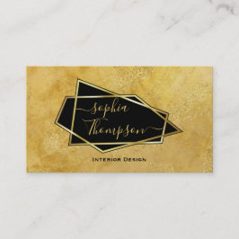 Cartão De Visita Luxuoso Glitter de Ouro Marmore Escrito