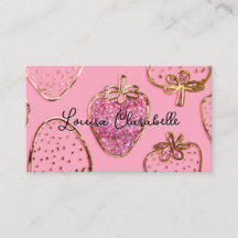Luxuoso Rosa Corado Doce com Padrão de Morango