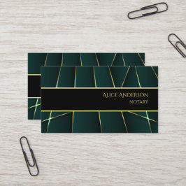 Cartão De Visita Luxuoso verde dourado elegante profissional femini