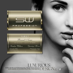 Cartão De Visita Lúxurido, platina óptica e monograma faux 3D