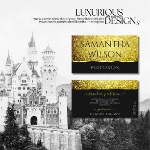 Cartão De Visita Luxurioso Black Glitter Spark Stars Excelente