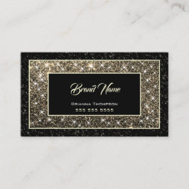 Cartão De Visita Luxurioso Dourado Brilhante Estrelas Escuras Negra