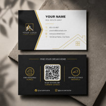 Luxury Black Gold Modern Real Estate QR Code