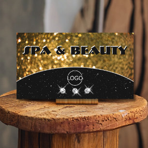 Cartão De Visita Luxury Black Sparkle Glitter Na moda para adiciona