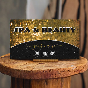 Cartão De Visita Luxury Black Sparkle Glitter Na moda Shimmery, de