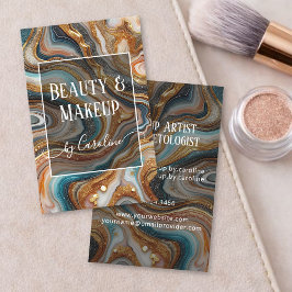 Cartão De Visita Luxury Blue Marble Makeup Artist & Hair Stylist