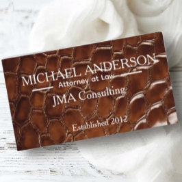 Cartão De Visita Luxury Brown Crocodile Leather Attorney at Law