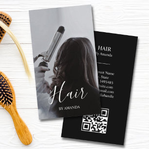 Cartão De Visita Luxury Cabelo Chic Hairstylist Beauty Salon QR Cod