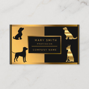 Cartão De Visita Luxury Cachorro Walker E Veterinário Adicionam Seu