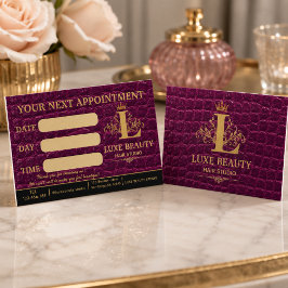 Cartão De Visita Luxury Crocodile Leather Appointment Card