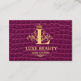 Cartão De Visita Luxury Crocodile Leather Elegant Gold Monogram