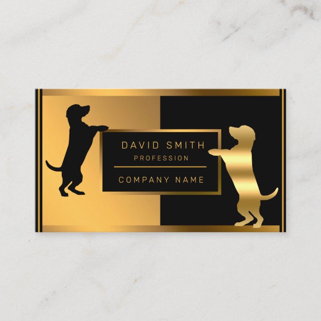 Cartão De Visita Luxury Dog Veterinarian adicione seu texto (Frente)