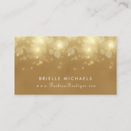 Cartão De Visita Luxury Dourado Bokeh Glamor Boutique