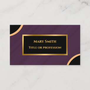 Cartão De Visita Luxury Dourado Roxo Marble
