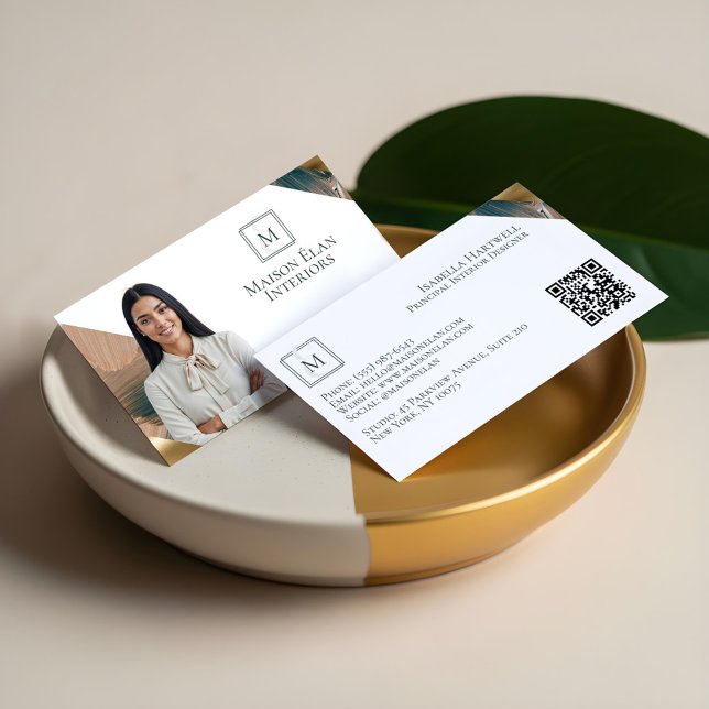 Cartão De Visita Luxury Elegant Abstract Interior Designer Photo (Luxury Elegant Abstract Interior Designer Photo Business Card)