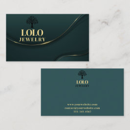 Cartão De Visita Luxury Emerald Green Jewelry