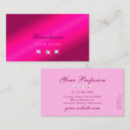 Cartão De Visita Luxury Girly Pink Sparkle Estrelas Diamantes Na mo