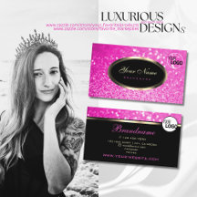 Luxury Girly Pink Sparkle Glitter e Logotipo Nobre