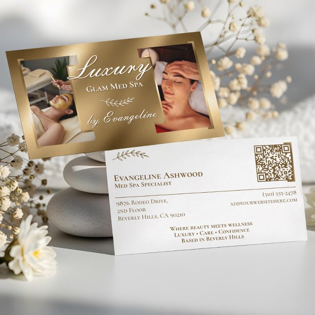 Cartão De Visita Luxury Gold Professional Med Spa Specialist Photos (Luxury Gold Professional Med Spa Specialist Photos Business Card)