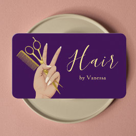 Cartão De Visita Luxury Hair Salon Hairstylist Hairdresser Purple