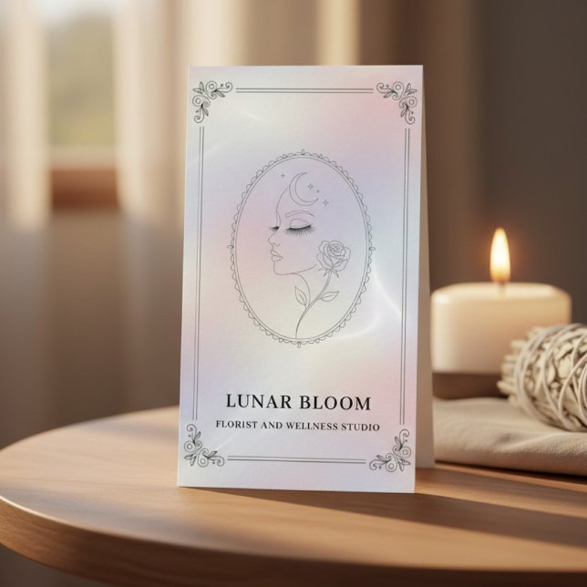 Cartão De Visita Luxury Iridescent with QR Code Holographic (Criador carregado)