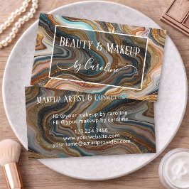 Cartão De Visita Luxury Marble Makeup Artist & Hair Stylist