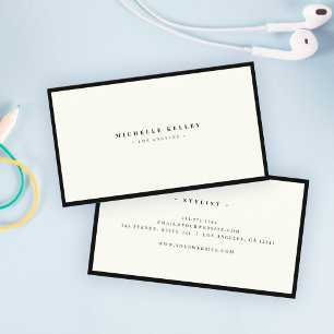 Cartão De Visita Luxury Minimalist Elegant Black Ivory Chic Stylish