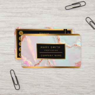 Cartão De Visita Luxury Modern Blush Pink Soft Mint Gold Collection