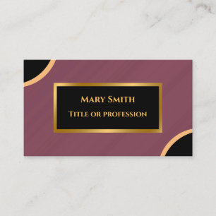 Cartão De Visita Luxury Moderno Dourado Marble Burgundy